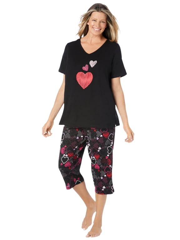Plus Size 2-Piece Capri Cotton PJ Set