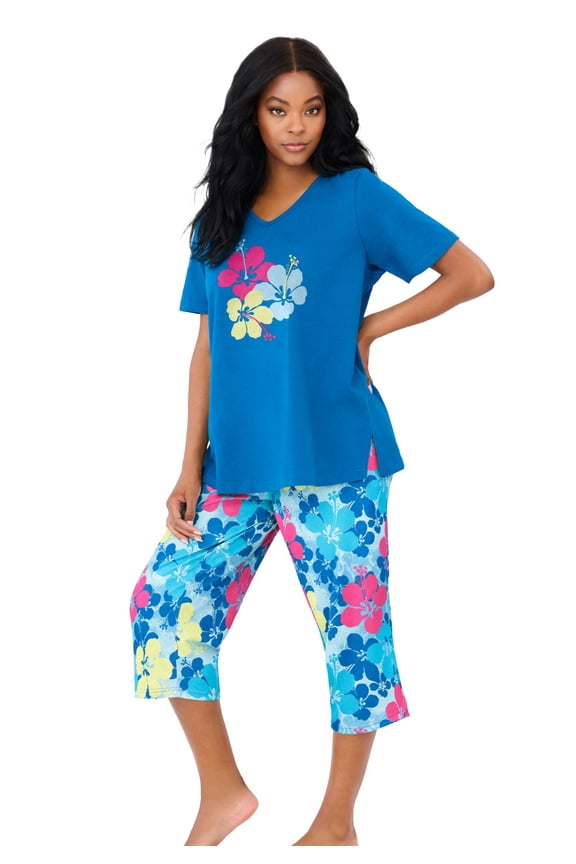 Plus Size 2-Piece Capri PJ Set