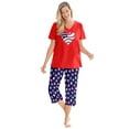 thumbnail image 1 of Dreams & Co. Plus Size 2-Piece Capri Cotton PJ Set, 1 of 6