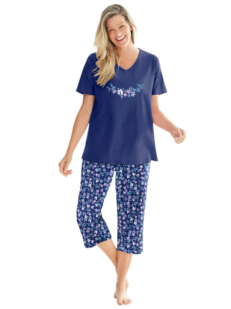 Cuddl Duds Capri Pajama Sets Plus Size Dreams 2-Piece Capri PJ Set