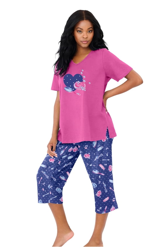 Plus Size 2-Piece Capri PJ Set
