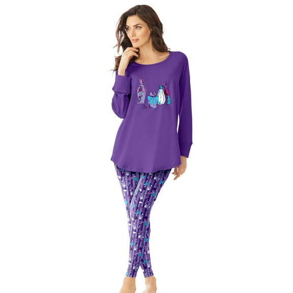 Dreams & Co. Plus Size 2-Piece Pj Legging Set