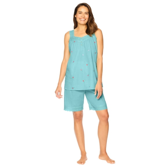 Dreams & Co. Plus Size 2-Piece Short PJ Set