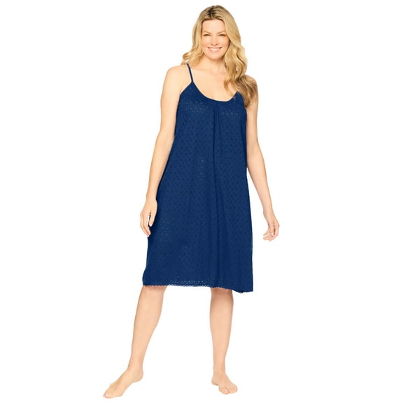 Dreams & Co. Plus Size Breezy Eyelet Short Nightgown