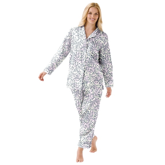 Dreams & Co. Women's Plus Size Classic Flannel Pajama Set