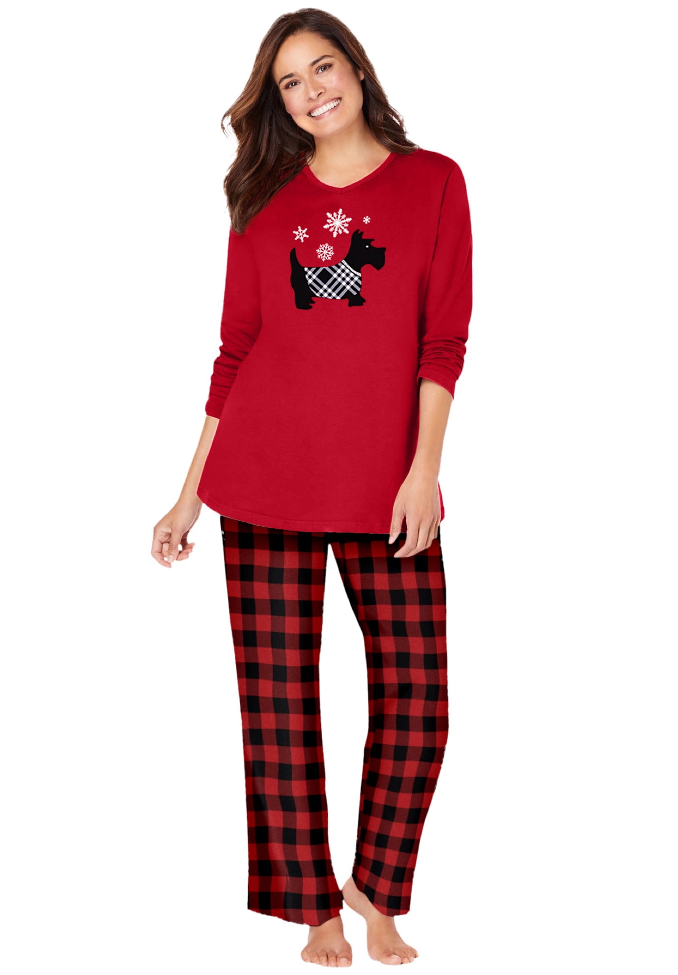 Dreams & Co. Women's Plus Size Cozy Pajama Set Pajamas