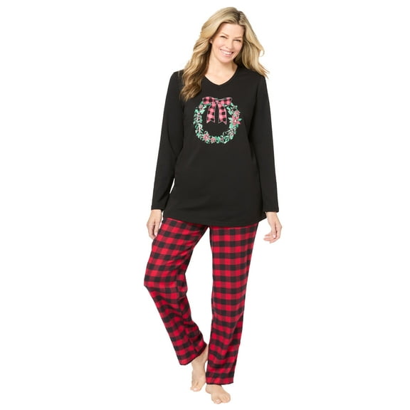 Dreams & Co. Plus Size Cozy Pajama Set