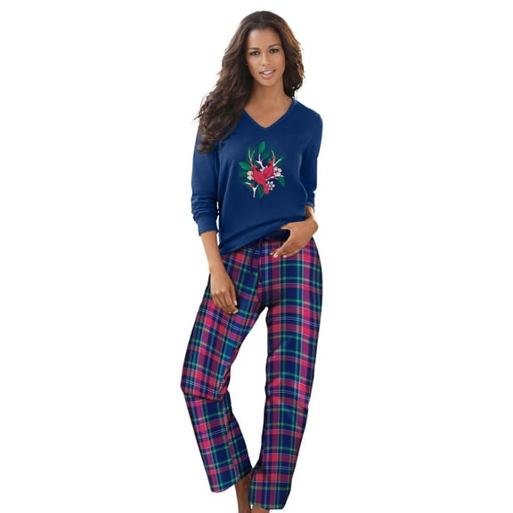 Dreams & Co. Plus Size Cozy Pajama Set