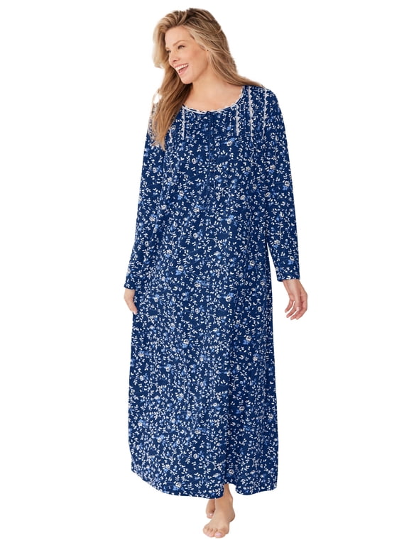 Plus Size Floral Knit Gown