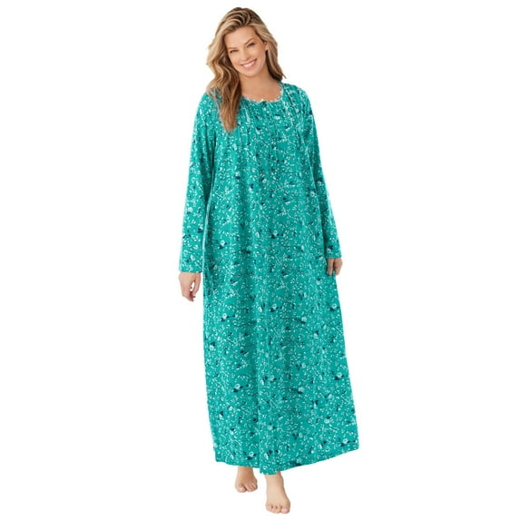 Dreams & Co. Plus Size Floral Knit Gown