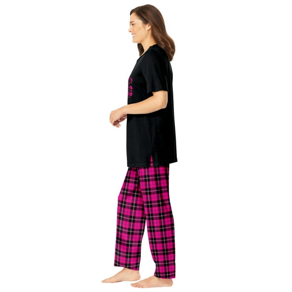 Dreams & Co. Plus Size Graphic Tee PJ Set