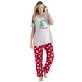 thumbnail image 1 of Dreams & Co. Women's Plus Size Graphic Tee PJ Set, 1 of 6