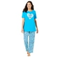 Dreams & Co. Women's Plus Size Graphic Tee Pj Set Pajamas