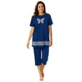 thumbnail image 1 of Dreams & Co. Plus Size Knit Capri Sleep Set, 1 of 4
