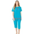 thumbnail image 1 of Dreams & Co. Plus Size Knit Capri Sleep Set, 1 of 5