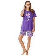 Dreams & Co. Plus Size Knit Pj Short Set