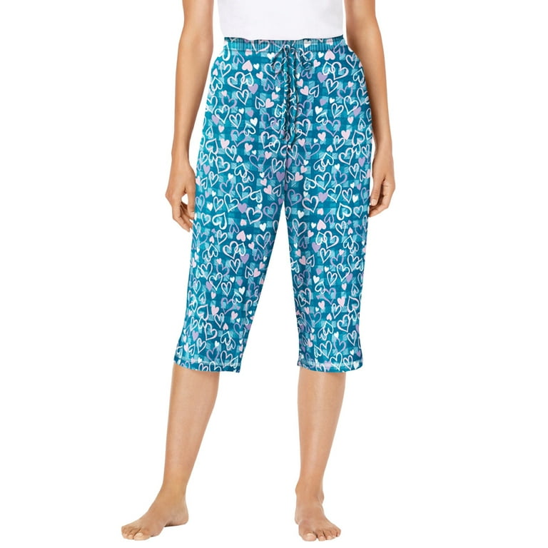 Dreams Co. Women s Plus Size Knit Sleep Capri Pajamas Walmart