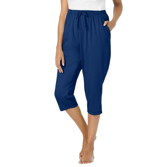 Dreams & Co. Plus Size Knit Sleep Capri