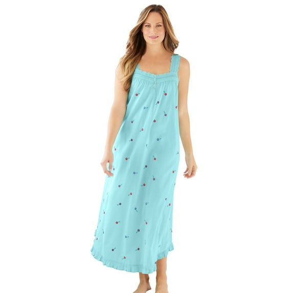 Dreams & Co. Plus Size Long Embroidered Gown