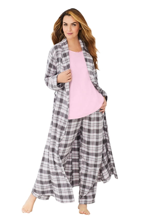 Plus Size Long Flannel Robe
