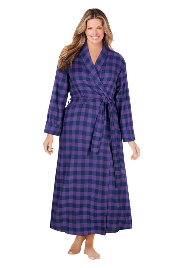 Plus Size Long Flannel Robe