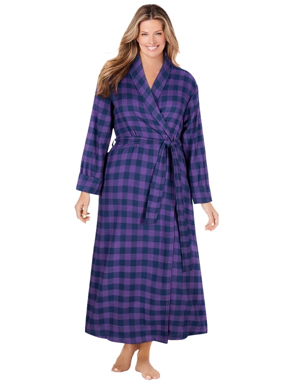 Plus Size Long Flannel Robe