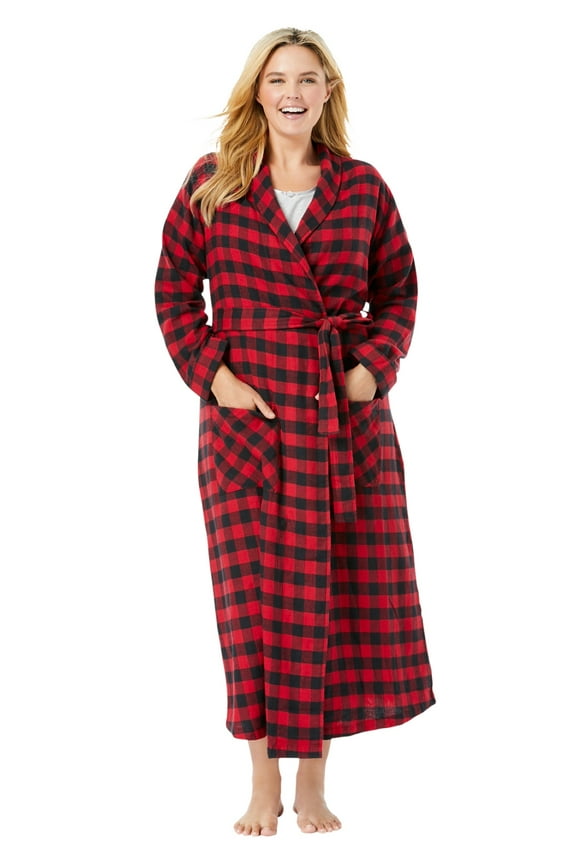 Plus Size Long Flannel Robe