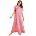 thumbnail image 1 of Dreams & Co. Women's Plus Size Long Floral Print Cotton Gown, 1 of 6