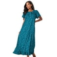 thumbnail image 1 of Dreams & Co. Plus Size Long Floral Print Cotton Gown, 1 of 5