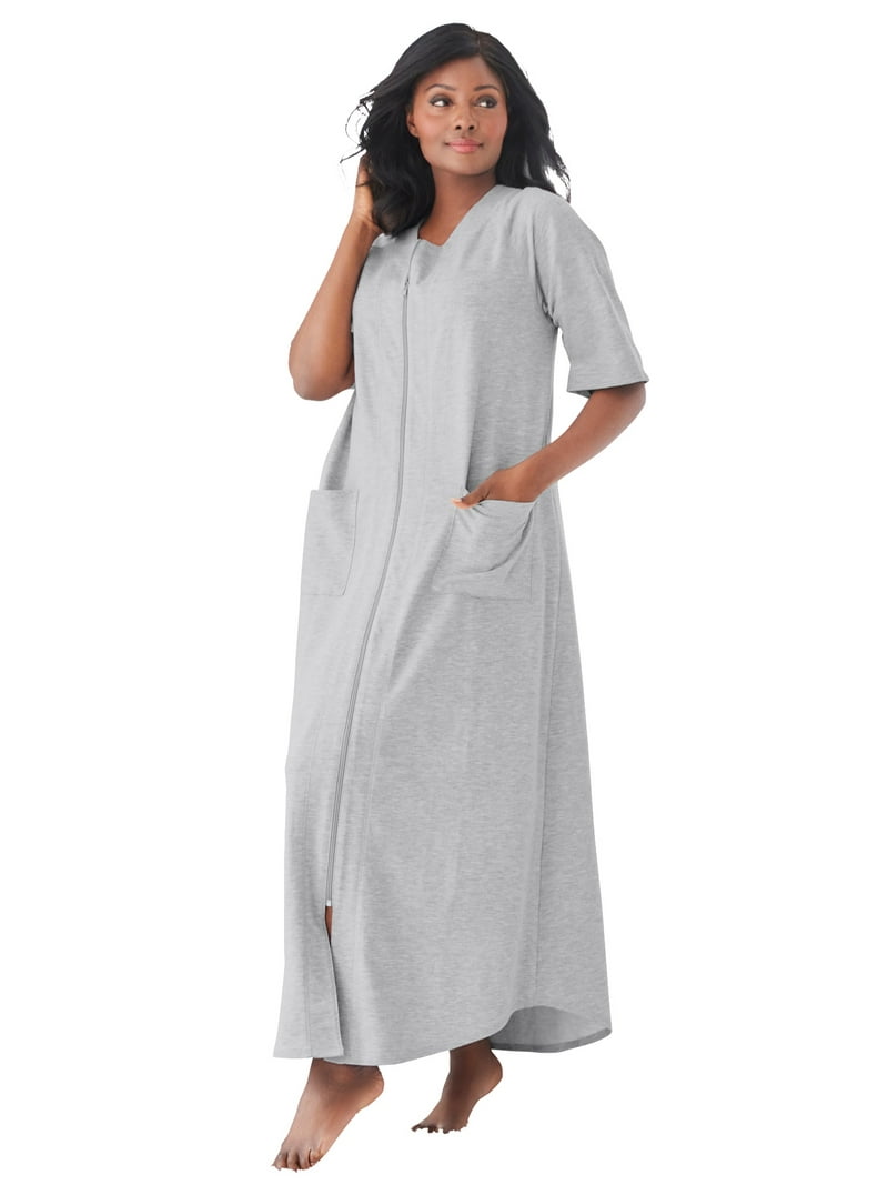Terry Cloth Ladies Cotton Zip Front Robes Dreams Women's Zipper
