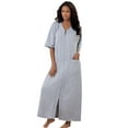 thumbnail image 1 of Dreams & Co. Women's Plus Size Long French Terry Zip-Front Robe (Petite Available), 1 of 6