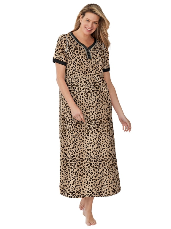 Plus Size Long Henley Sleepshirt