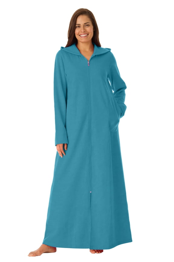 Plus Size Long Hooded Fleece Sweatshirt Robe