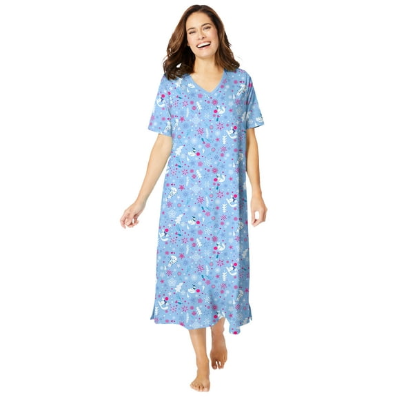 Dreams & Co. Plus Size Long Print Sleepshirt