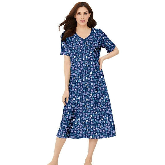 Dreams & Co. Plus Size Long Print Sleepshirt