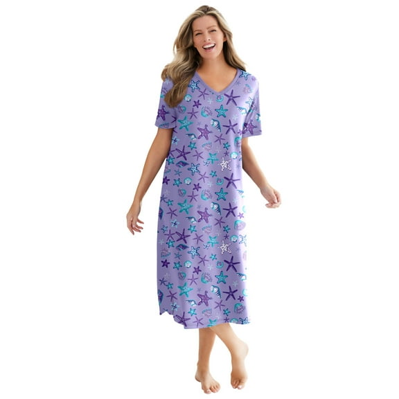 Dreams & Co. Plus Size Long Print Sleepshirt