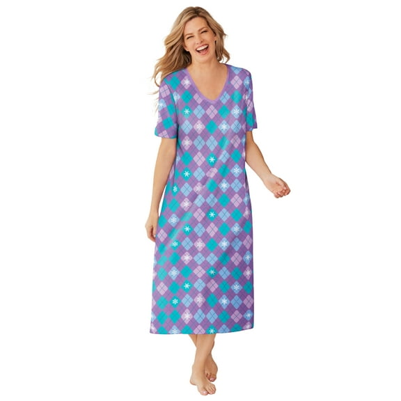 Dreams & Co. Plus Size Long Print Sleepshirt