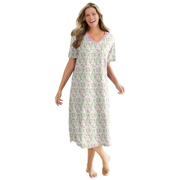 Dreams & Co. Plus Size Long Print Sleepshirt