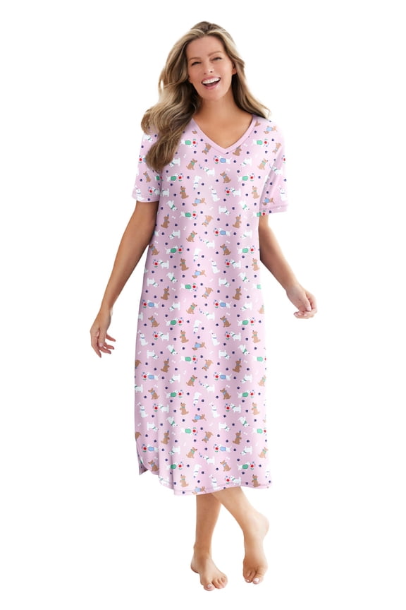 Plus Size Long Print Sleepshirt