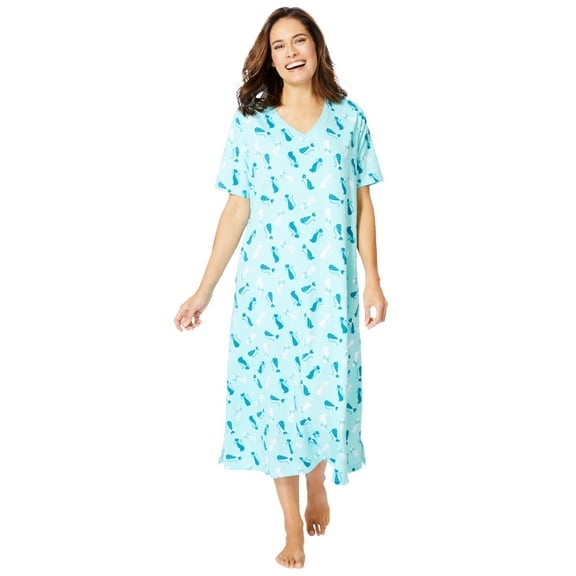Dreams & Co. Plus Size Long Print Sleepshirt
