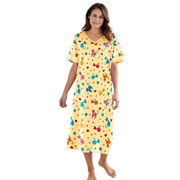 Dreams & Co. Plus Size Long Print Sleepshirt