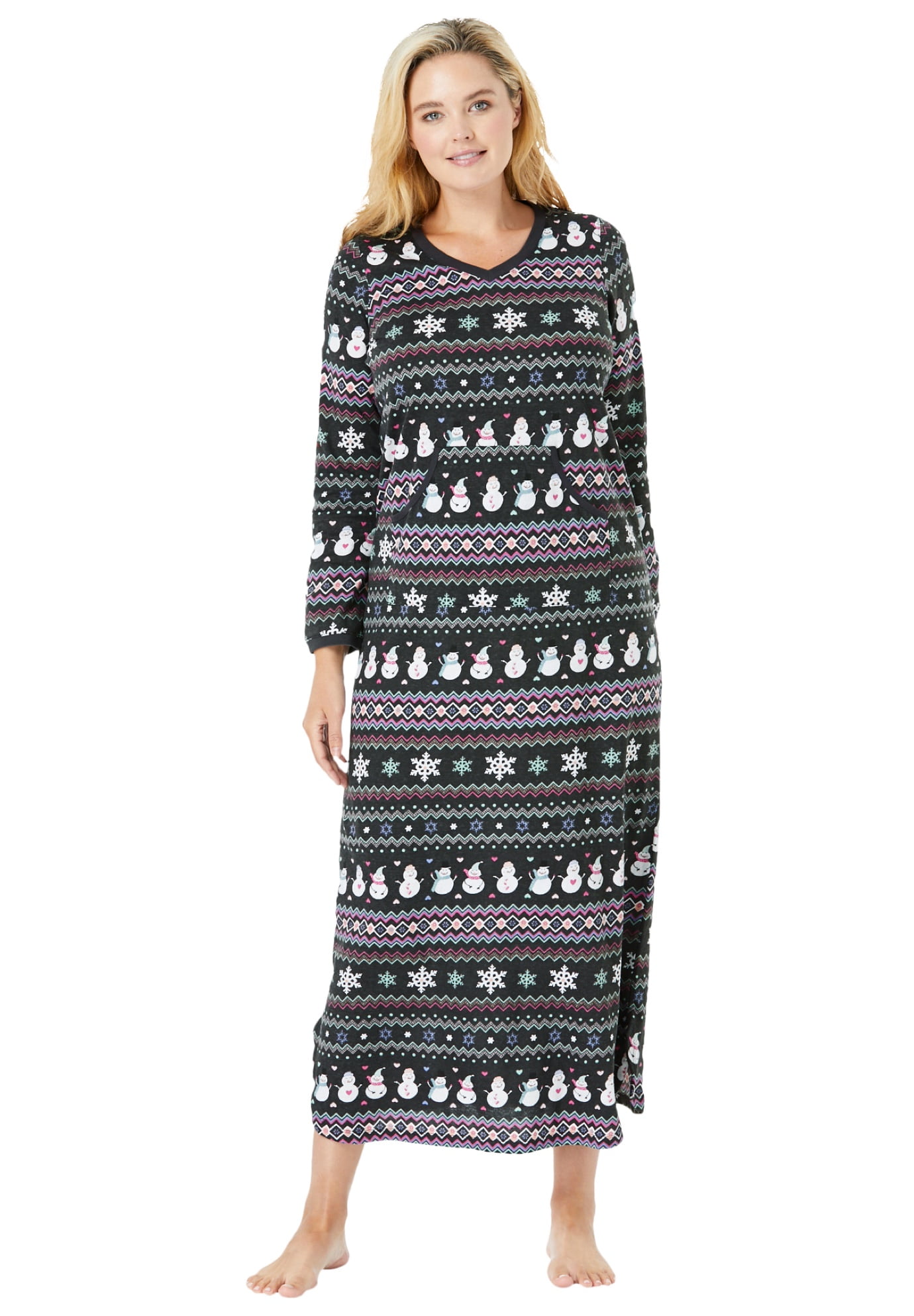 Dreams & Co. Women's Plus Size Long Printed Sleep Shirt Nightgown