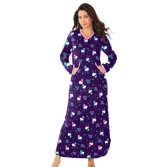 Dreams & Co. Plus Size Long Printed Sleep Shirt