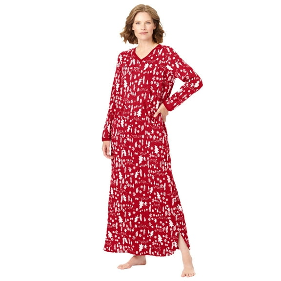 Dreams & Co. Plus Size Long Printed Sleep Shirt