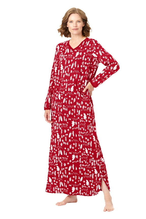 Plus Size Long Printed Sleep Shirt