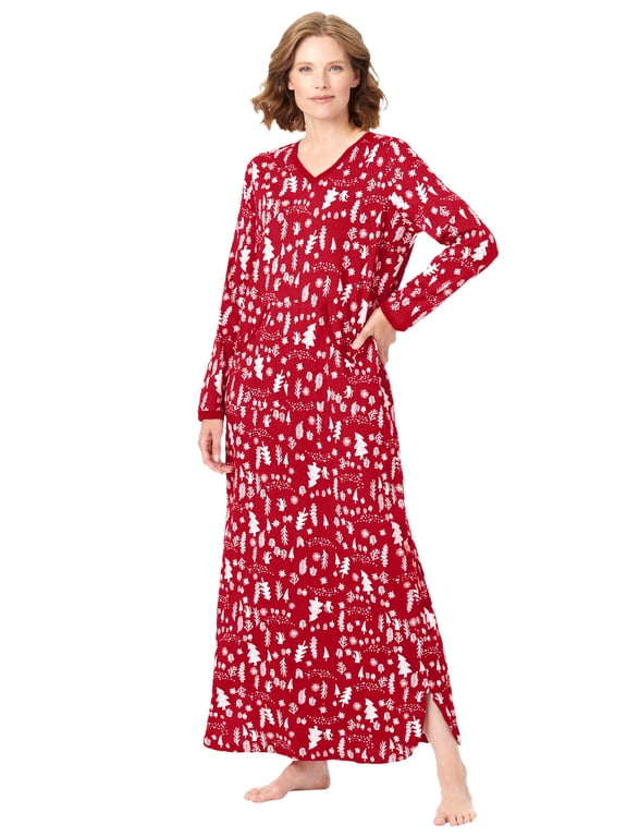Plus Size Long Printed Sleep Shirt