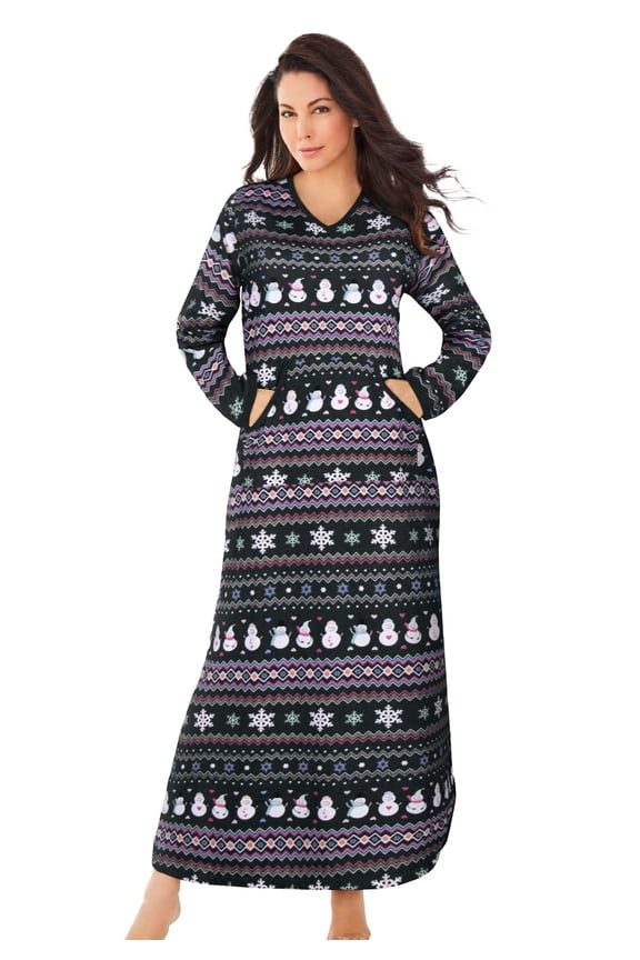 Plus Size Long Printed Sleep Shirt