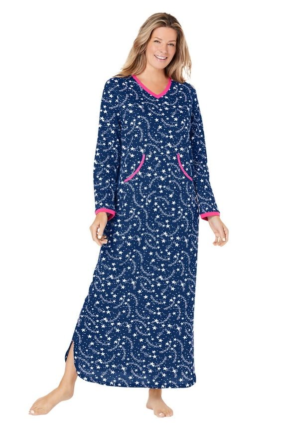 Plus Size Long Printed Sleep Shirt