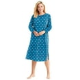 thumbnail image 1 of Dreams & Co. Plus Size Long-Sleeve Henley Print Sleepshirt, 1 of 3