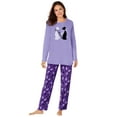 thumbnail image 1 of Dreams & Co. Plus Size Petite Long Sleeve Knit PJ Set, 1 of 6